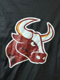 Black T-Shirt: Full SSP Breast with Large New Bull on Back