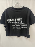 Black Crop T-Shirt: Packer Pride