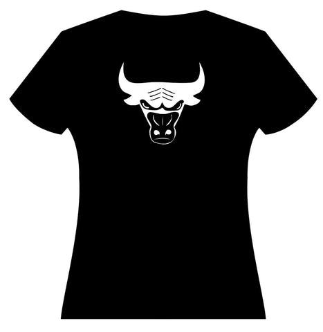 White Bull on Black T-Shirt