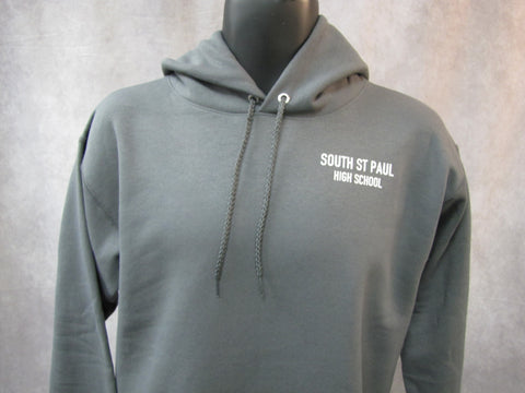Gray Hoodie with Brick White SSPHS Front and Packers Back