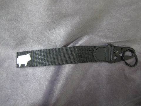 Black Keychain with Stockyard Logo and Sir Loin