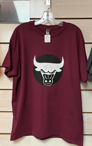 Maroon Circle Bull T-Shirt