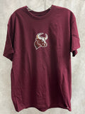 Maroon T-Shirt: New Bull Front, SSP Back