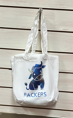 White Tote Bag with Cute Packer